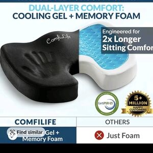 ComfiLife Cooling Gel + Memory Foam Seat Cushion